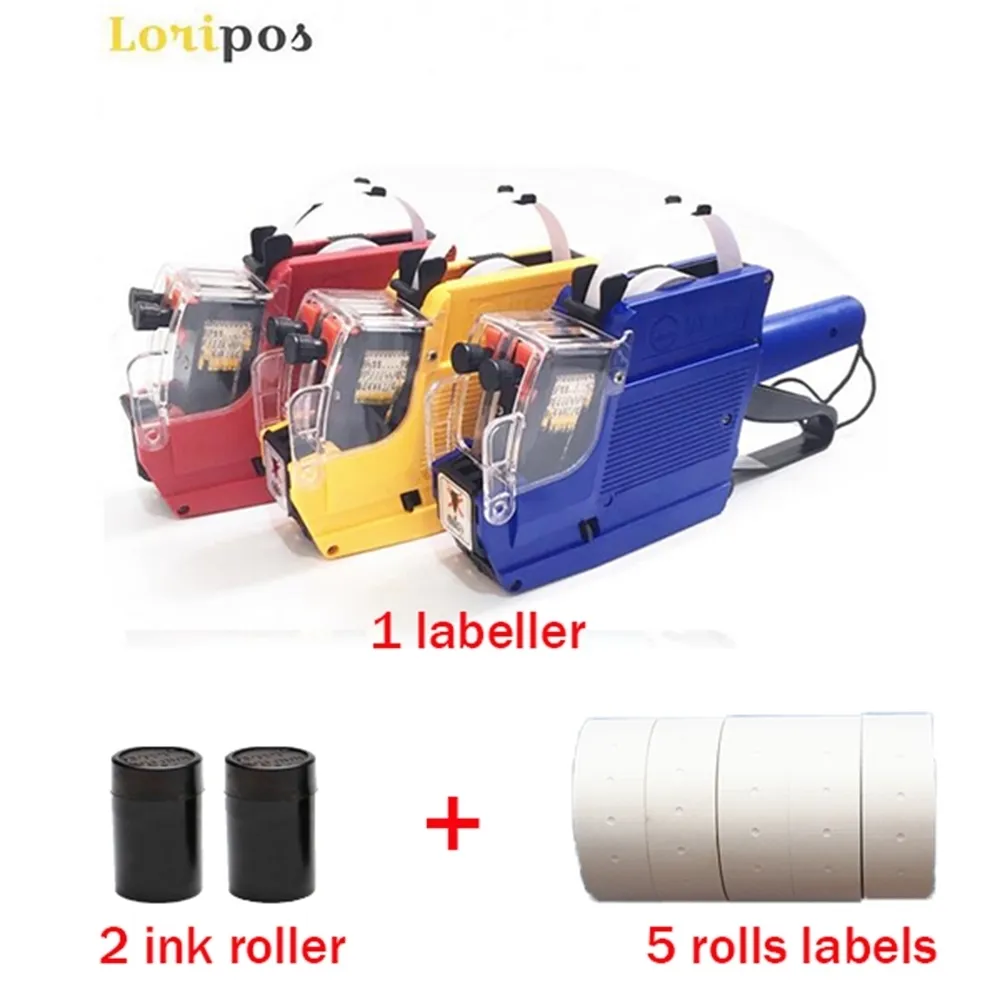 MX-6600 Prezzo a due righe Labeller a 10 cifre Tag Adesivo Prezzi per pistola Roller Roller Roller Etichettatore Strumento Double Lines Double Lines