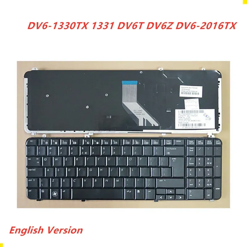 Teclado para laptop em inglês teclado para HP DV61330TX 1331 DV6T DV6Z DV62016TX Teclado de layout de substituição de notebook