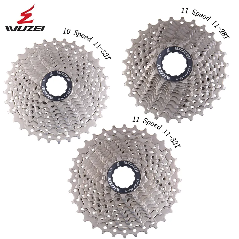 WUZEI 8 9 10 11 12 Speed Road Bike Flywheel 23/25/28/30/32/34/36T Free Wheels 24/27/30S Cassette Sprocket All Size Bicycle Part