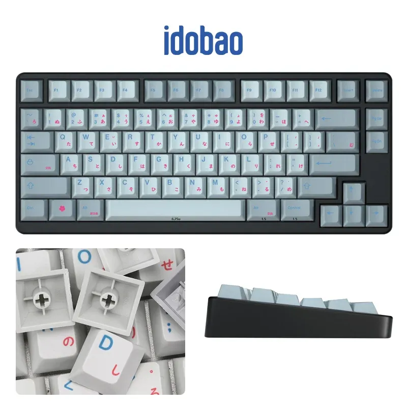 Accessoires Idobao Keycaps Keycaps PBT KEycaps Coup de clé gris blanc cerise personnalisé Keycaps japonais Clavier Cap 38/49/67/78/98/125keyyyy