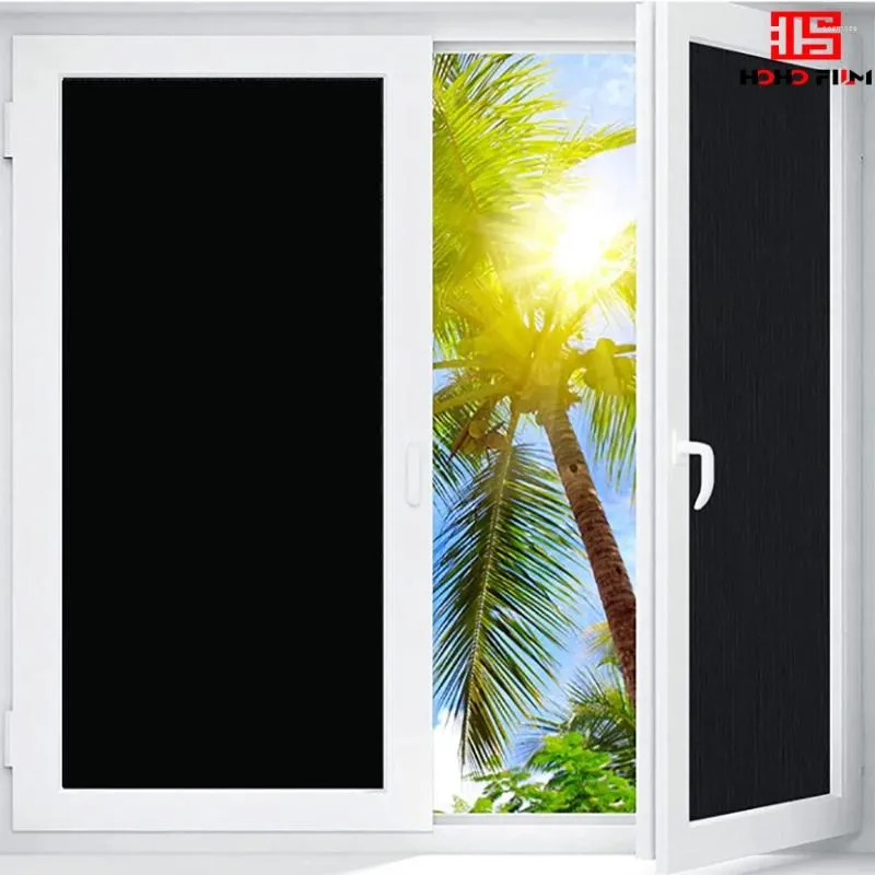 Window Stickers Hohofilm 80cmx3000cm Black Film 0%VLT Privacy Glass Sticker för Home Office Tint Pet Adhesive