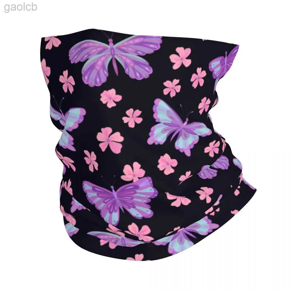 Fashion Face Masks Neck Gaiter Butterfly Sakura Flowers Bandana Gedrukt schattig patroonmasker sjaal multi-use lopende unisex volwassen winddicht 24410