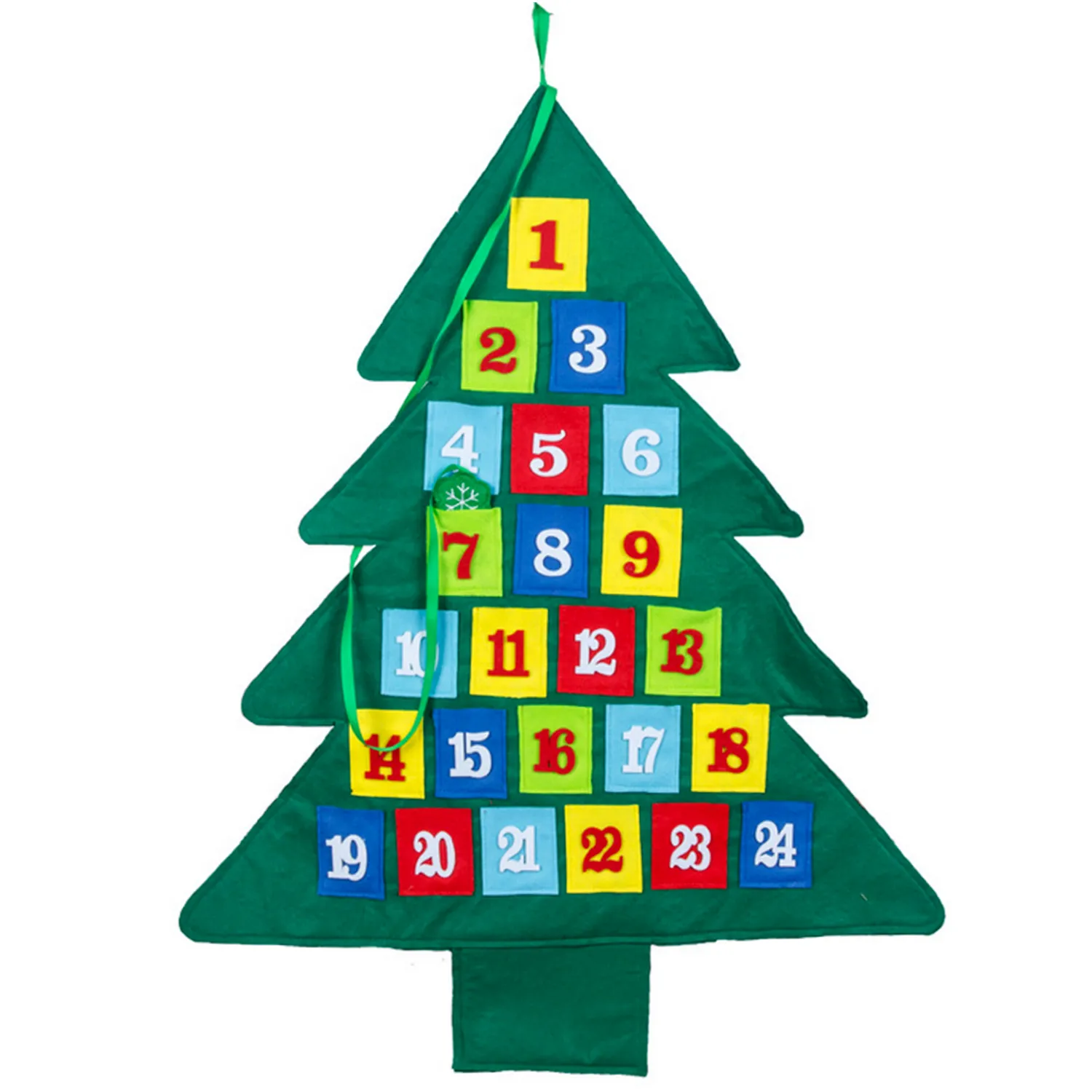 Behogar Xmas Tree Christmas Countdown Advent Calendar Hanging Ornament with 24 Days Pockets Home Christmas Countdown Calendar