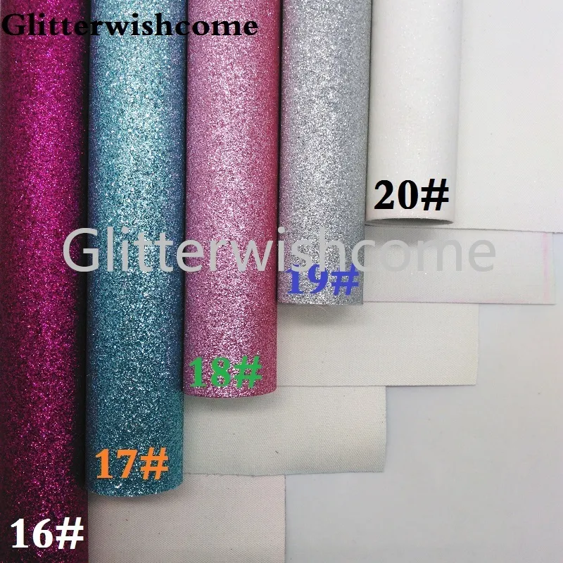 Glitterwishcome 21x29cm a4 tamanho Vinilo textil, vinil para lazos, vinil glitter, tecido de glitter fino para arcos, GM3002A