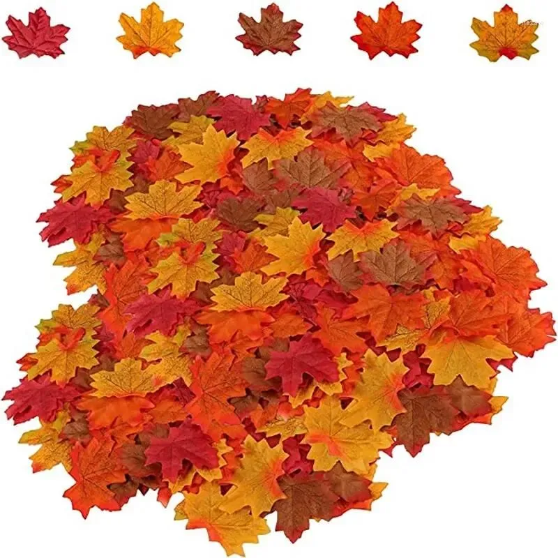 Flores decorativas 100 PCs Fake Fall Leave