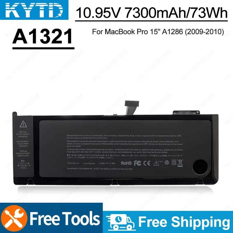 Batterien KYTD A1321 Laptop -Akku für Apple MacBook Pro 15 "A1286 2009 2010 0206380A MC118LL/A MC372 MC371 MB985 MB986ll/A Bateria