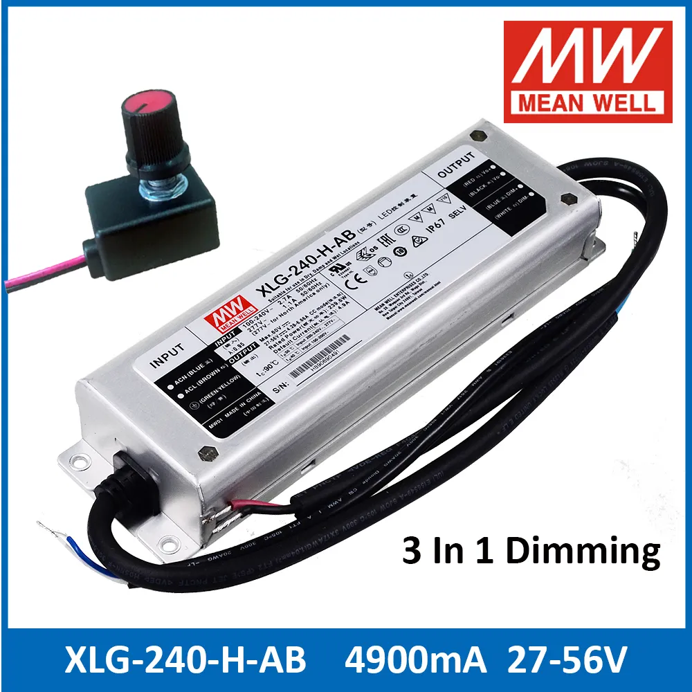 thumbnail image 2 of Mean Well XLG-240-H-AB LED Driver - 240W 60V 4900mA Constant Power Mode With IP67 Rating 2 of 12