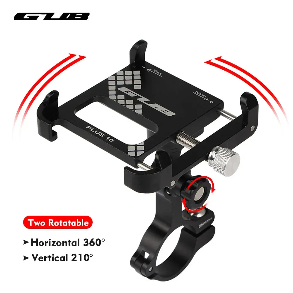 GUB Pro Bike Phone Support en aluminium Clip de guidage Bicyclette de vélo de 3,5 à 7,5 pouces