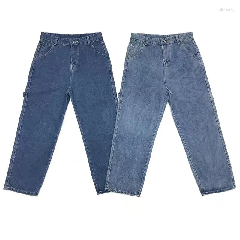 Мужские джинсы в японском стиле ретро хлопок вымытый светло-голубой джинсовой ткань