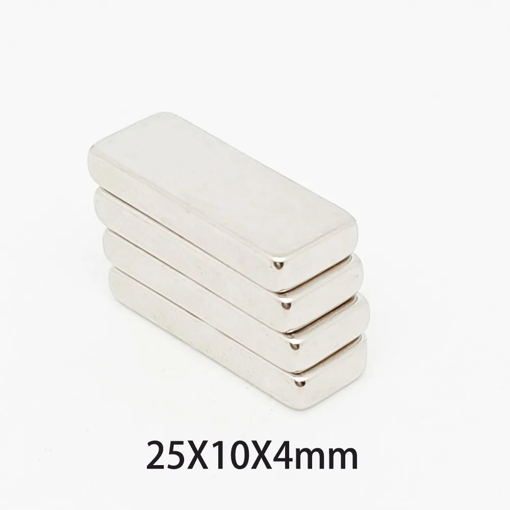 2/5/10/20/30/50PCS 25X10X4mm Block Search Magnet N35 Rare Earth Neodymium Magnet Sheet 25x10x4 Permanent NdFeB Magnet 25*10*4 mm