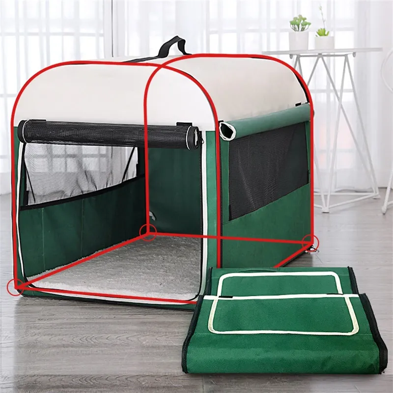 Green Kennel Warm Large House Summer Dog Cage With Breathable Mesh Indoor Outdoor Portable And Foldable Pet Tent Four Seasons