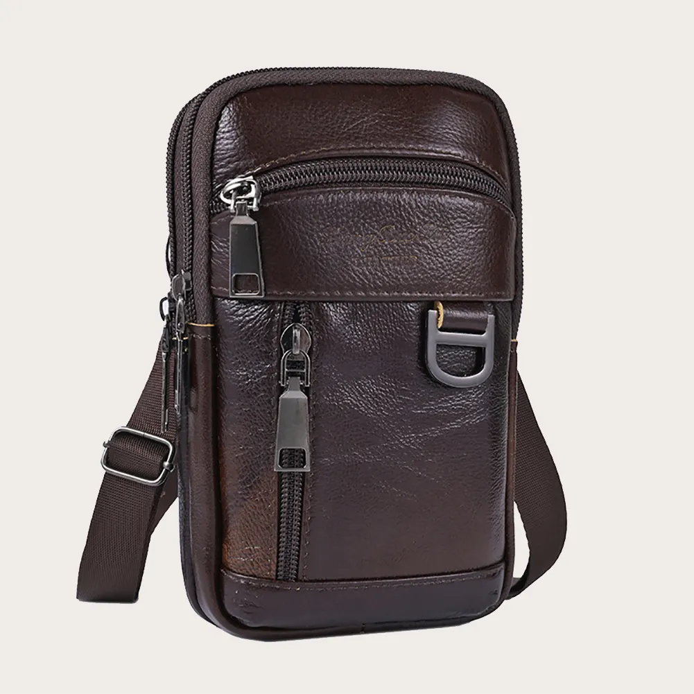 Waterproof Leather Crossbody Bag for Men - Stylish