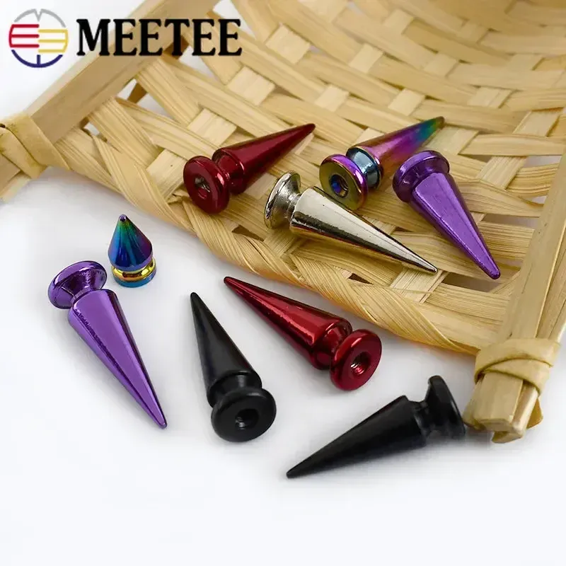 5/10pcs Metall Punk Nieten für Lederhandwerksschraubkegel Stollen Spikes Kleidungsnieten für Taschenboden Nägel DIY Schuhe Dekor Dekor Dekor