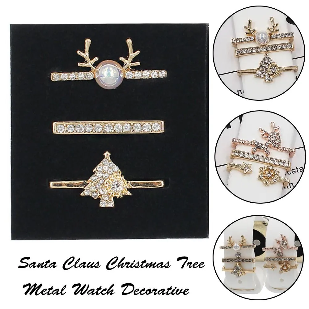 Weihnachtsmann Claus Weihnachtsbaum Smart Watch Ring Diamond Ornament Charm Metal für Apple Watch Band Uhr Dekorative Dekorative