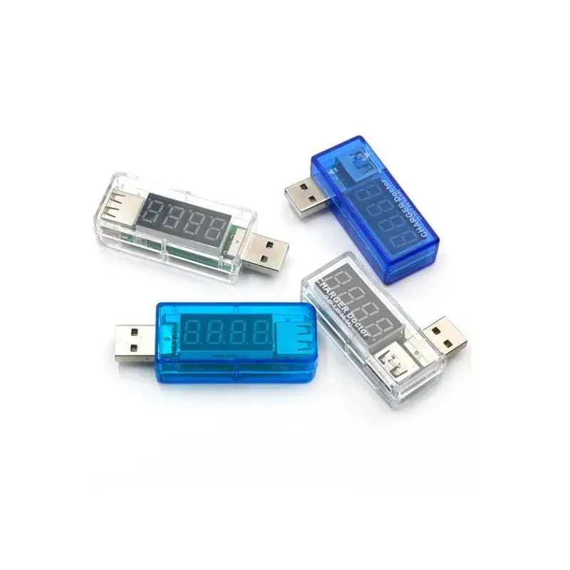 Digital USB Mobile Power Carregamento atual Testador de tensão Mini carregador USB Doctor de voltímetro Turn Transparent