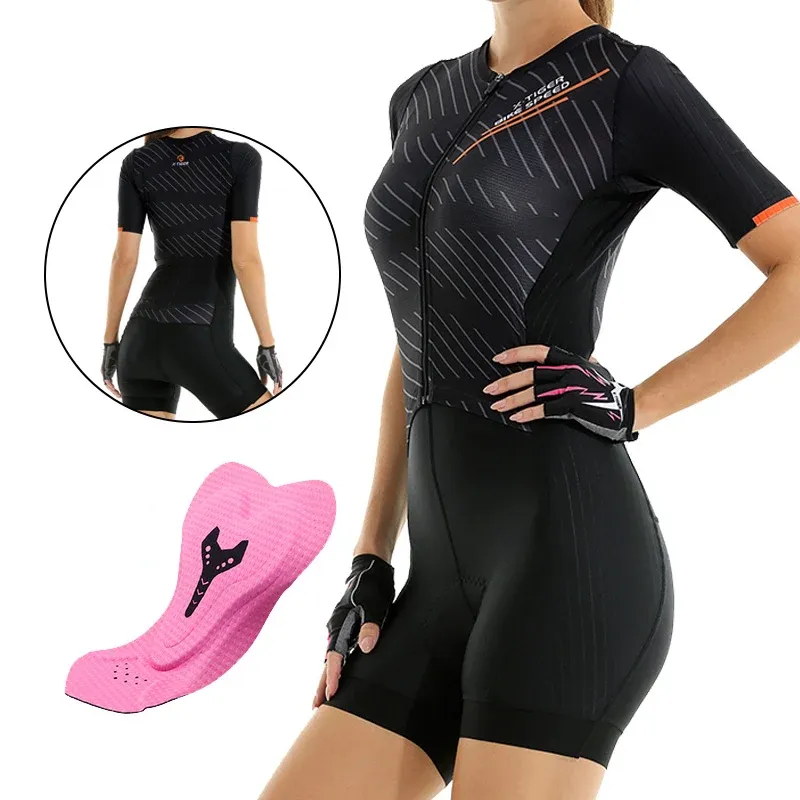 Kleider Xtiger Triathlon Kurzschlämung Radfahren Jumpsuit Frauen Fahrrad -Trikotssee Sets Maillot Ropa Ciclismo Strumpfhose Fahrradkleidung Skinsuit