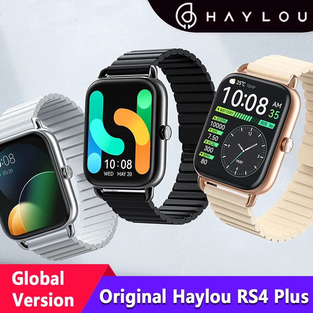 Orologi Haylou Rs4 plus Versione globale Smart Watch Men 1.78 "AMOLED IP68 Waterproof Heart Frequent'anni SPO2 Monitor 105 Sport Modere SmartWatch
