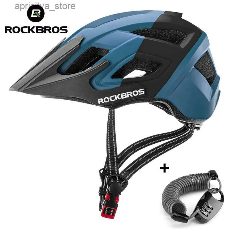 Cycling Helmets Rockbros Road Mountain Cycling Helmet Integraal gemold ultralight outdoor Breathab Helmet Bike Equipment met slot L48