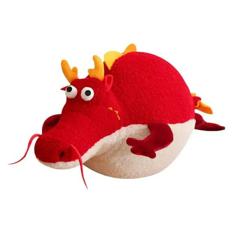 Bolle di peluche Dragon Mascot Toy Plush Cartoon Red Cartoon Chinese Mascot Toy 23.62N Cinese Decorazione di Capodanno Cinese Bambola mascotte Casa J240410