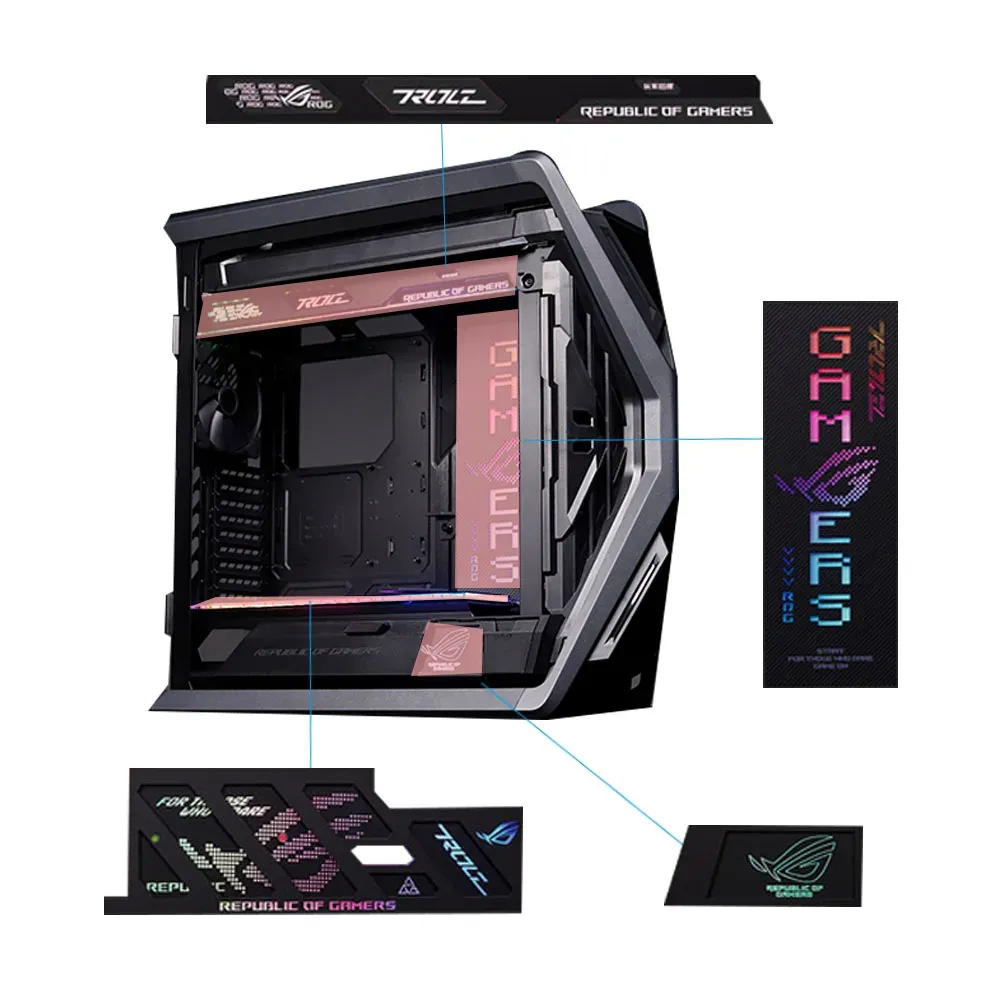 Torens argb verlichtingspanelen kit voor asus gr701 case, mod rog hyperion laser gamer kast shroud lightboard, refit plaat 5v aura synchronisatie