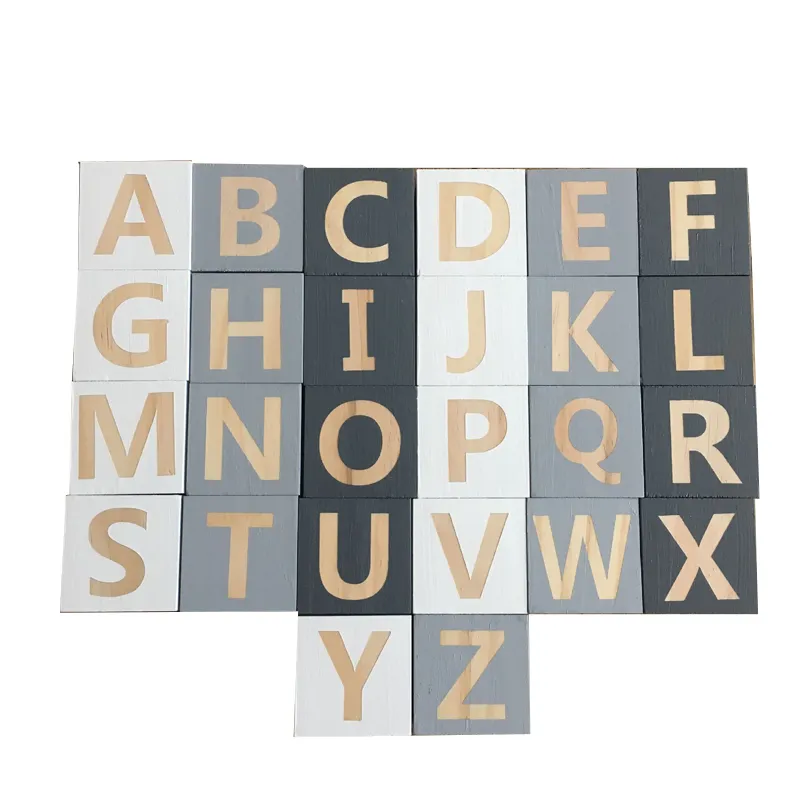 5 cm in legno ABC blocca le lettere alfabetiche cubi quadrati artigianato per bambini baby montessori puzzle giocattoli ricordi decorazioni per camera regalo