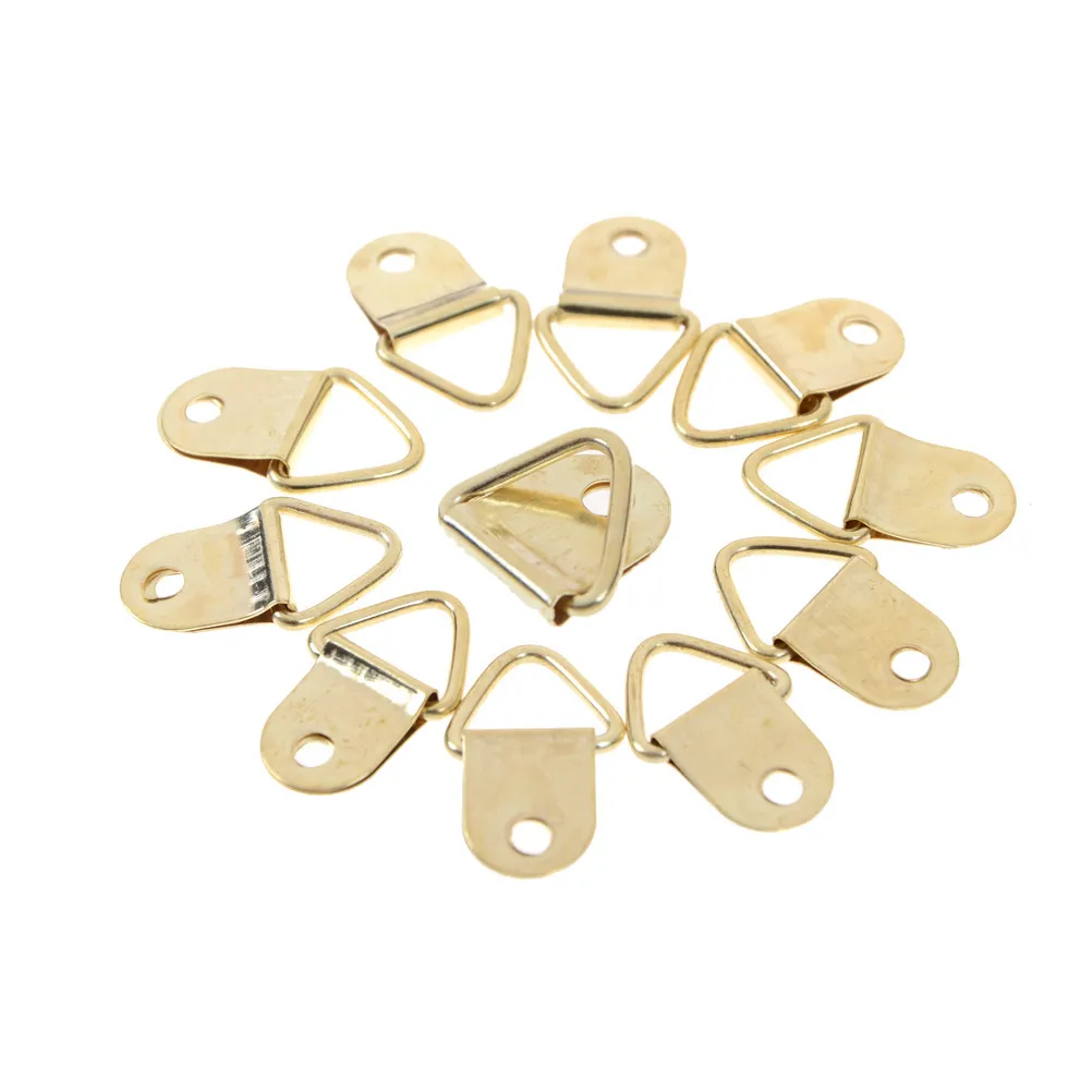 Picture Frames Hanger Hooks Hanging angle Screws Helper D Ring Universal Strong Golden Decor