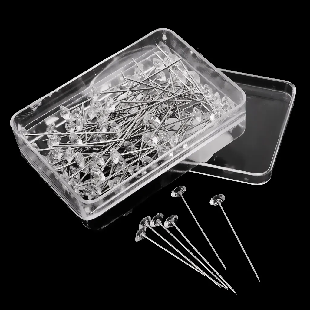 85pcs Clear Pearl Diamond Head Dressmaking Pin Decorating Sewing Scarf Pins for DIY Clothes Wedding Dresss Garment Clips Tools