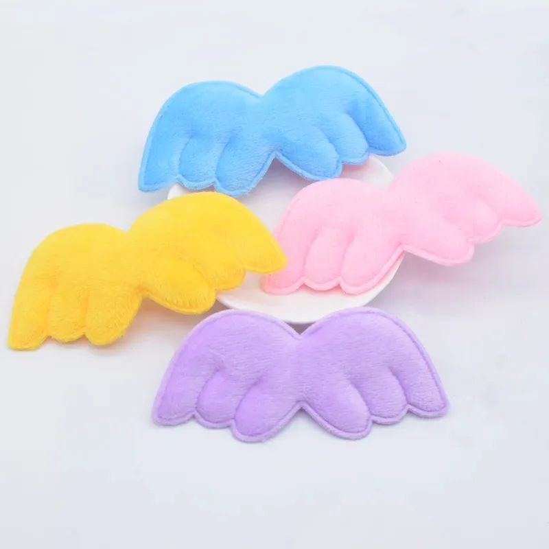 10pcs 90*40mm Soft Double Double Furry Angel Wing Applique acolchoado para remendos DIY e roupas HABELA HABELA TOYS TOYS ACESSÓRIOS