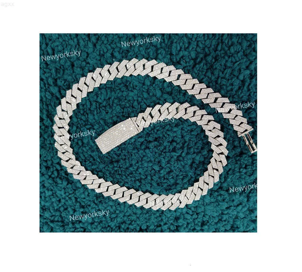 Hoge kwaliteit 13 mm 20 inch Miami D kleur vvs moissaniet cubaanse link ketting hiphop ijsketting voor mannen passeren diamant tester