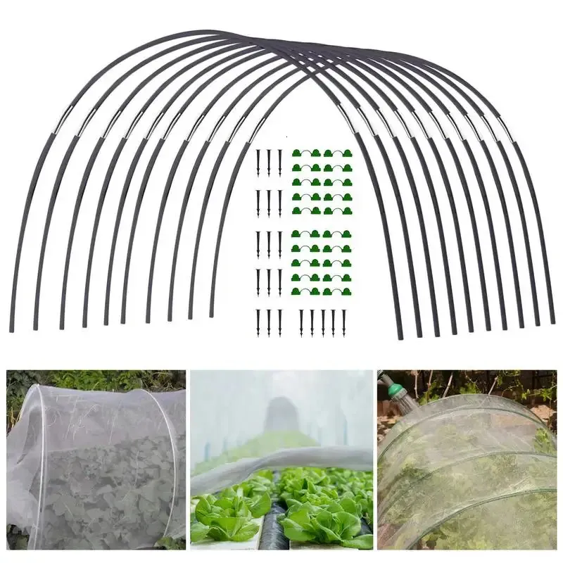 Garden Plant Hoop Plantorbåge Shed Bracket Greenhouse Hoops Set Glass Hållbart frostskydd för uteplatser Vegetabilisk trädgård 240329