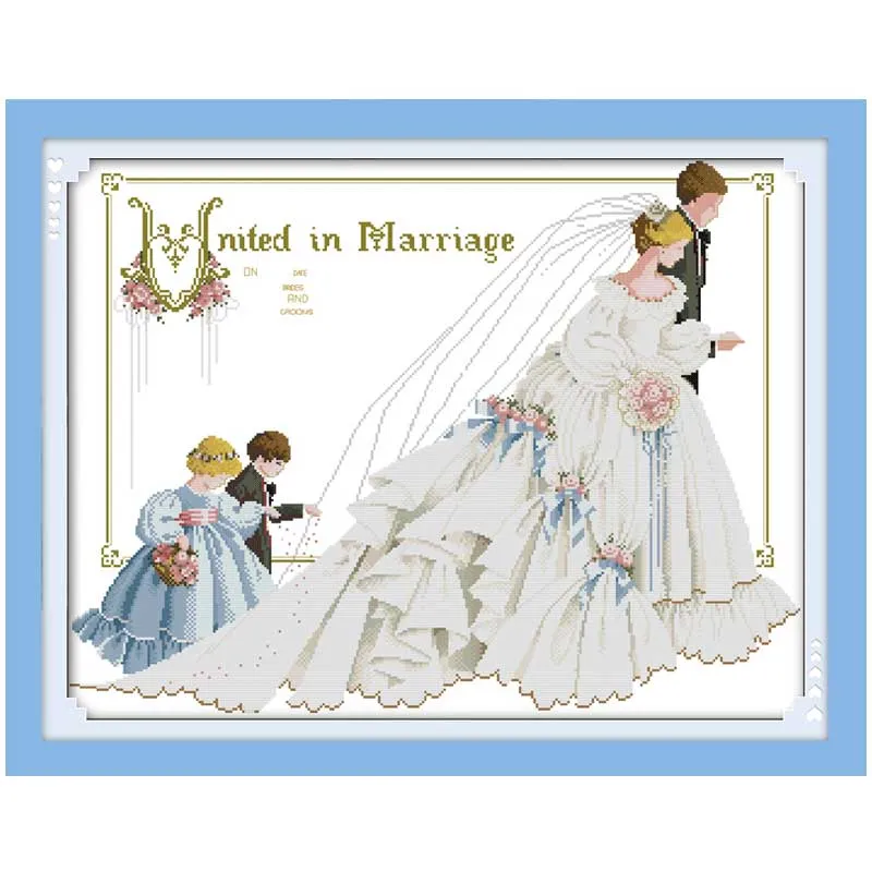 Pintura de boda contada puntada cruzada 11ct 14ct Cross Stitch Set Mayor Diy Kit de punto cruzado chino Bordado Bordery Needle