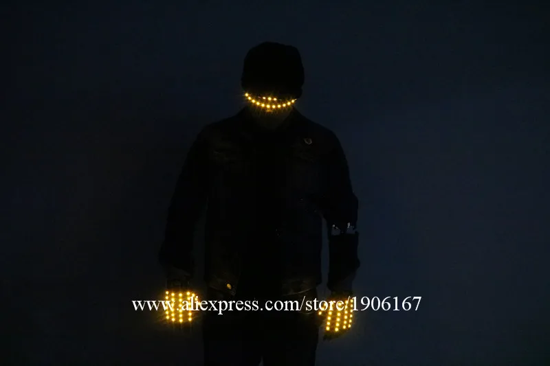 Personality LED Glowing Gloves Clothing Annual Meeting Stage Performance Performance Fluorescent Glasses Judy Dancing Props13