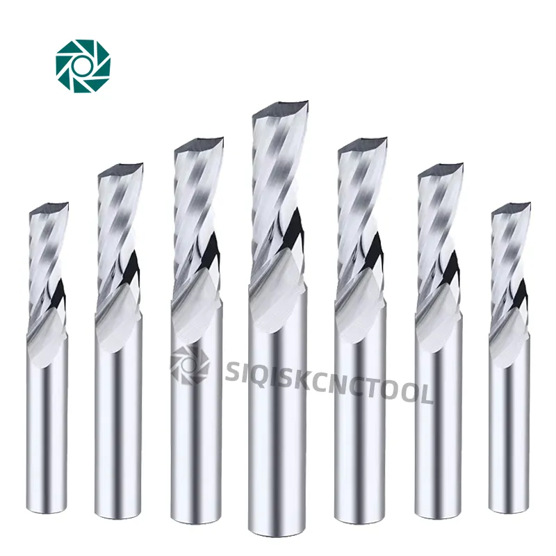 Spiral End Mill 3.175/4/5/6/8mm Shank Single Flute Milling cutters 3D CNC Router Bit Engraving Cut for Acrylic Wood Aluminum