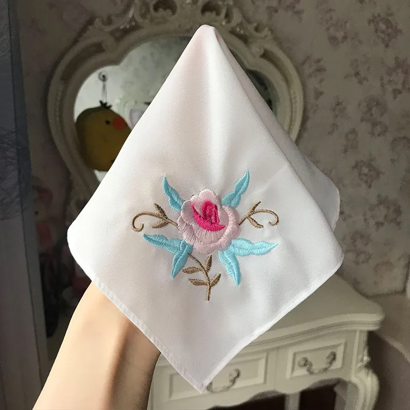 Ręczniki chusteczki Kwiat haft haft chiński styl vintage eleganckie delikatne panie 28*28cm miękkie kieszonkowe prezenty