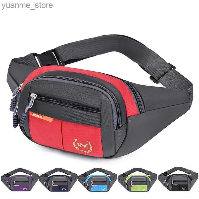 Sportväskor som kör motorcykel Taktisk axelknapp Telefonfodral Fanny Pack Womens Waterproof Leisure Outdoor Travel Y240410