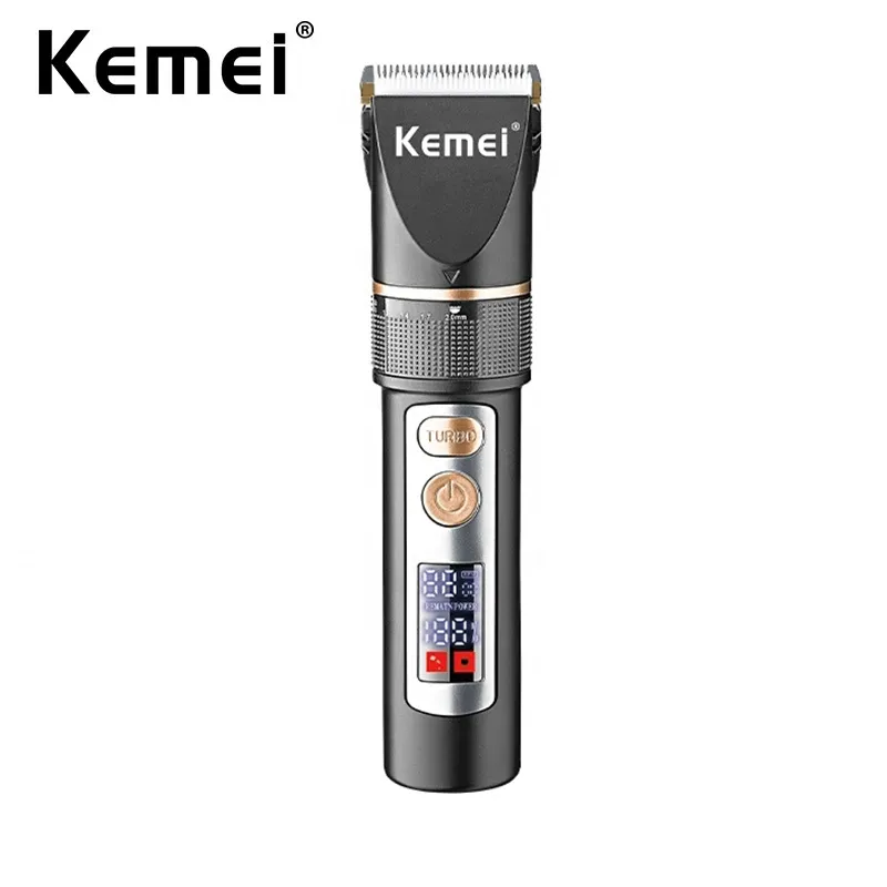 Trimmers Kemei Professional Professional Clipper Clipper Plade Blade Trimmer Salon Low Love Turbo Turbo Motor Hair Machine