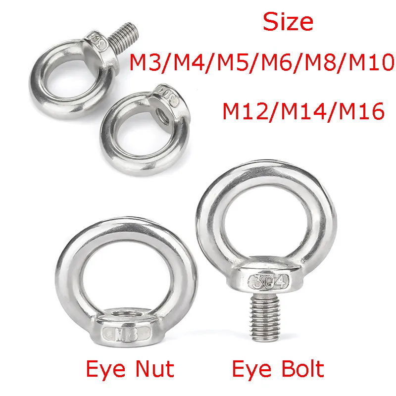 Uxcell M14 X 70mm Lifting Shoulde Eye Bolt Stainless Steel Lifting Ring Threaded Eyebolt With Nuts And Washers 2pcs%2f5739018281