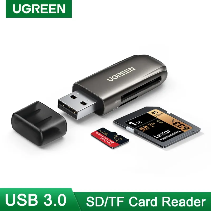 Lettori di schede ugreen lettore USB 3.0 a SD Micro SD Adattatore della scheda di memoria TF per accessori per PC per laptop Notebooks CardReader SD Card Reader