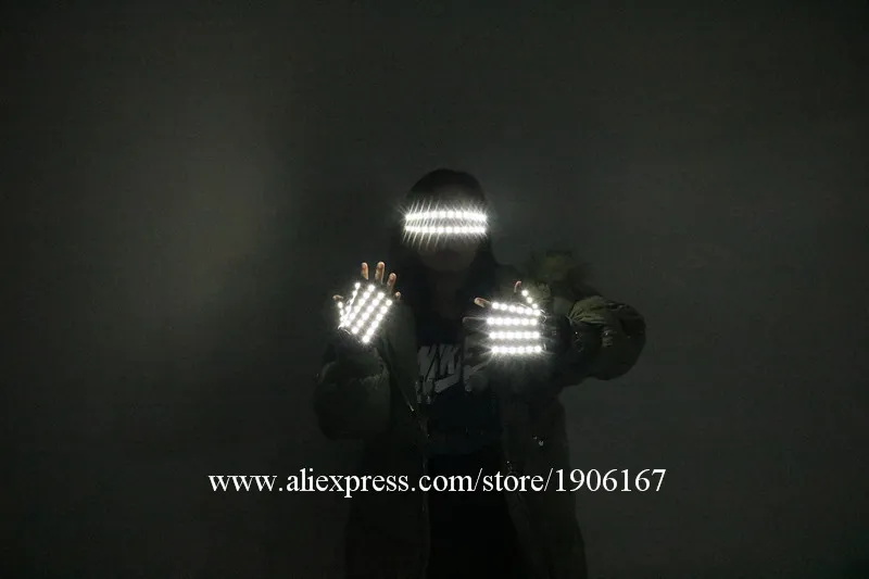 Personality LED Glowing Gloves Clothing Annual Meeting Stage Performance Performance Fluorescent Glasses Judy Dancing Props12