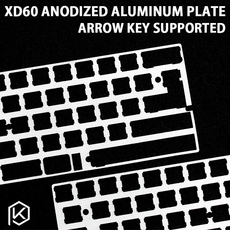 Tastaturen 60% Aluminium Mechanische Tastatur -Plattenstütze XD60 XD64 GH60 Silberfarbe