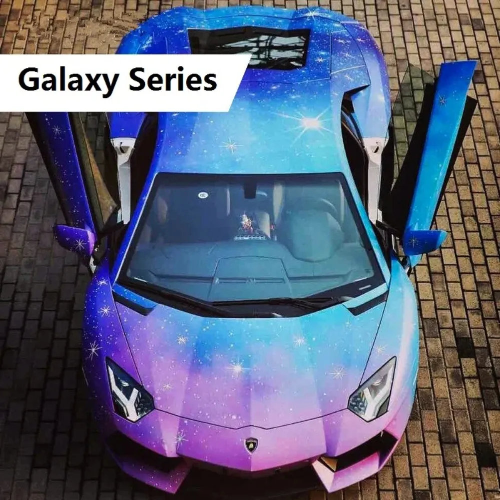 2pcs 50 * 150 Beautiful Galaxy Painting Car Film Body Film PVC Starry Sky Vinyl Wrap