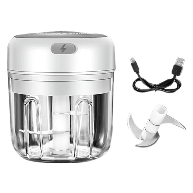 100/250ml Mini Electric Garlic Masher Sturdy Durável Mini Cruscor Chopper carregamento USB Smart Electric Electric Chopper Kitchen