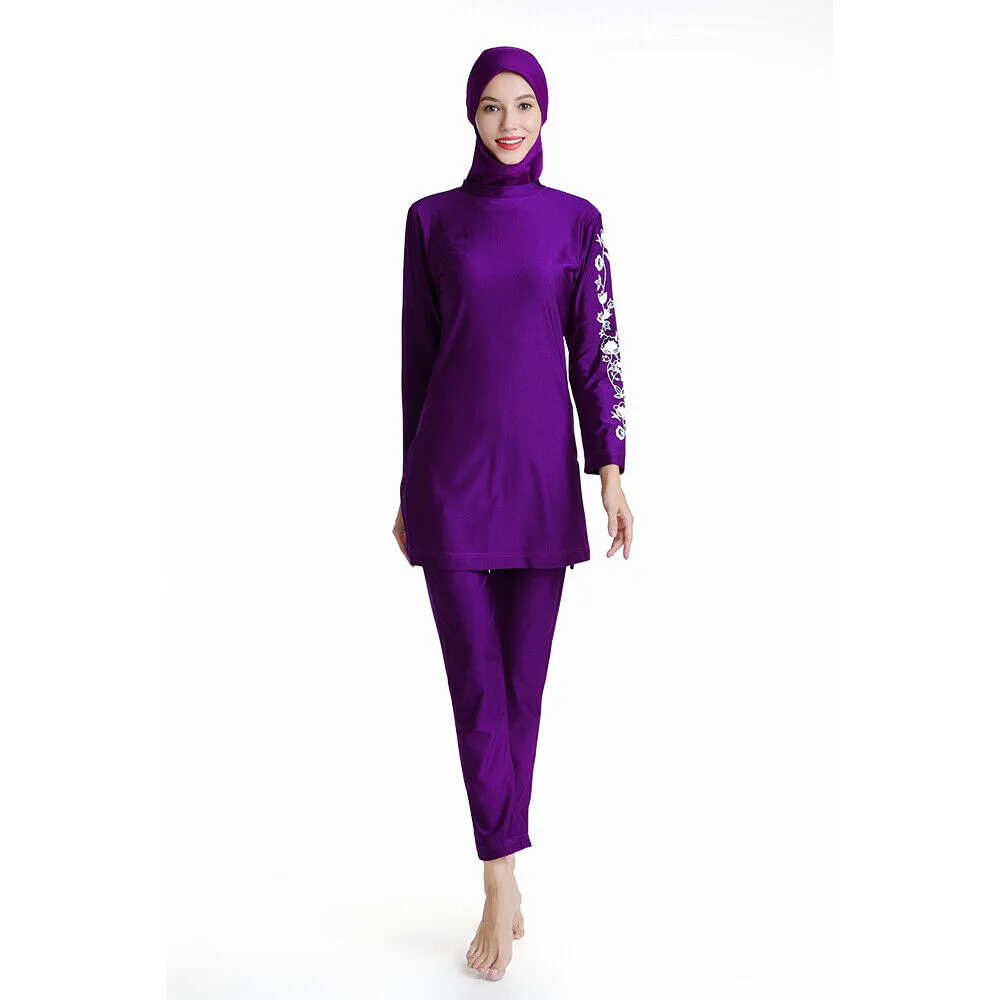 Maillots de bain musulmans Femmes Couverture complète Burkini Hijab Swabsuit Costumes de natation élastique Modest