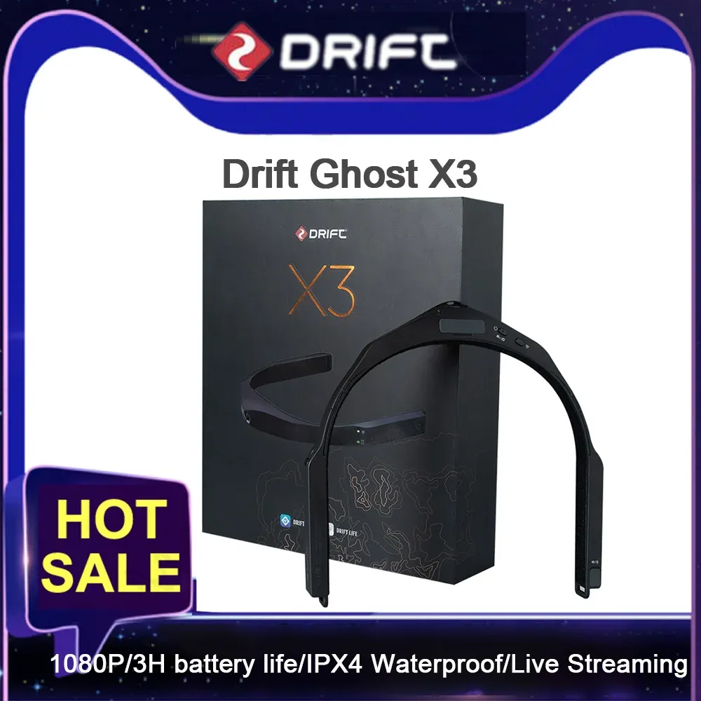 Camera's Drift Ghost X3 Actie Camera NAAPPELIJKE HOOFDE HELME VIDEO LIVESTREAM CAMCOORD BLUETOOTH HOOFD Night Vision WiFi Sport Cam