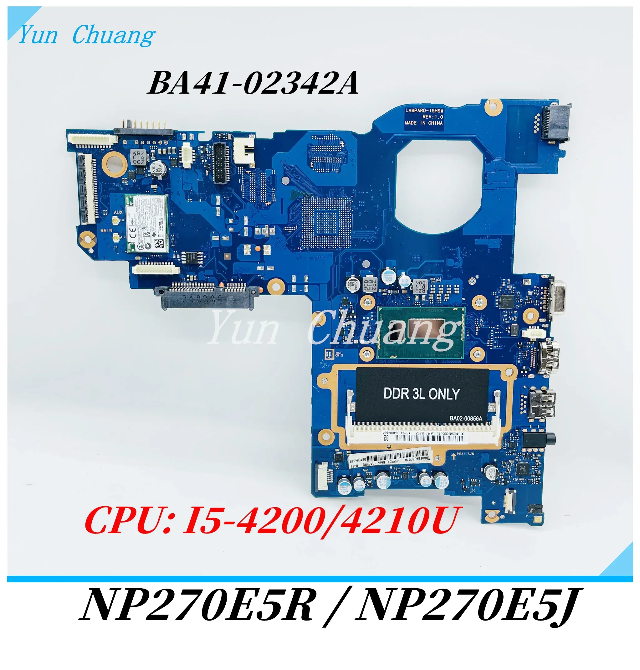 サムスンNP270E5J NP270EのマザーボードBA4102342A I3 I5 I7 I7 CPU UMA DDR3Lメインボード100％テスト付きラップトップマザーボード
