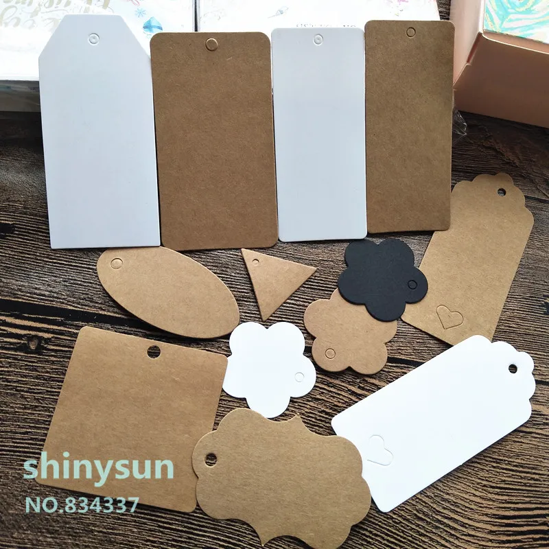 50pcs Multi Style Kraft Paper Labels DIY Crafts Emballage Hang Tag Gift Wedding Birthday Party Candy Boxes Prix Tags for Flower