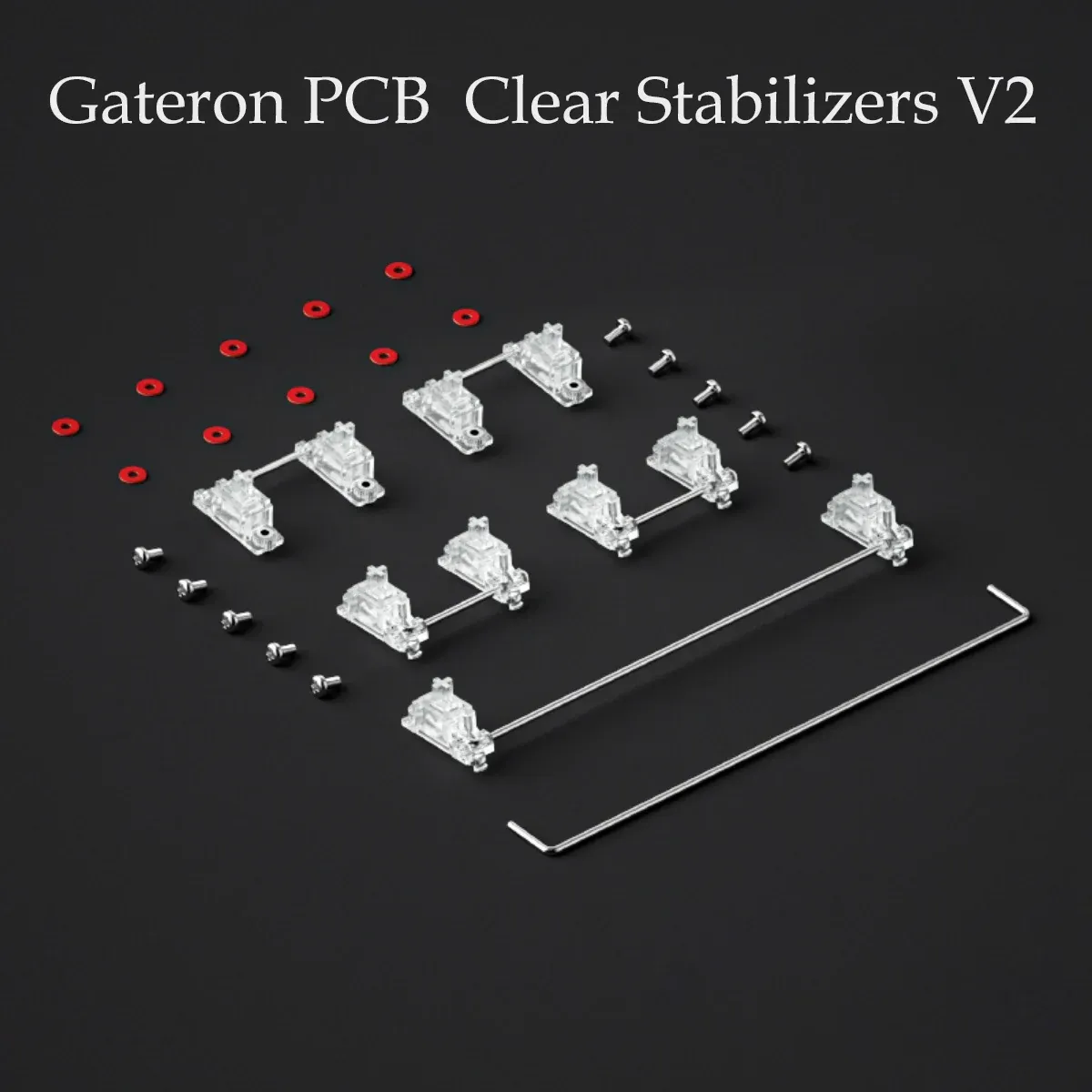 TASBOARDE GATERON V2 STABILITORI PCB CLEAR TRASPARETTIVI 7U, 6.25U, 2U STABILITORE A MOTO PCB per PCB tastiera meccanica MX
