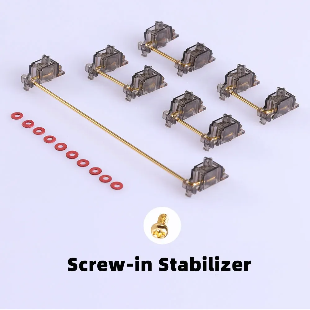 Accessories MKZealots V2 Stabilizer Screwin PCB Mounted Stabilizers Smokey transparent for Custom Mechanical Keyboard No Dropping Wire