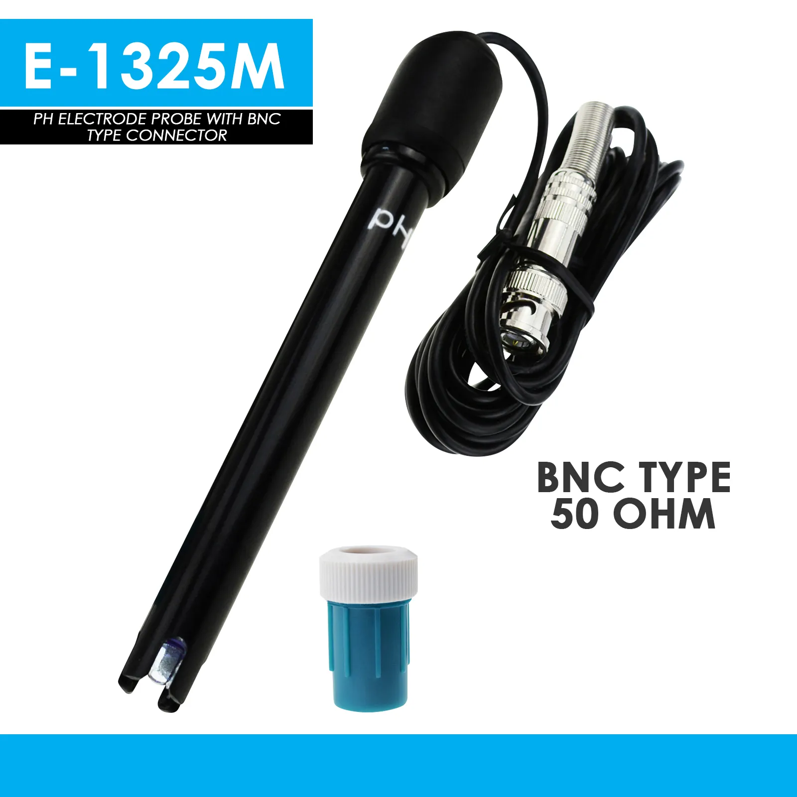 Connecteur BNC de sonde d'électrode à pH, câble de 300 cm pour le contrôleur de moniteur de pH-mètre