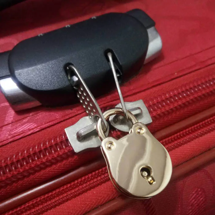 Waziaqoc Mini Antique Bronze Heart Padlock With Key - Small Decorative Lock For Jewelry Boxes & Diaries